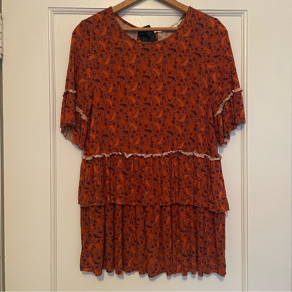 Matilda Jane Women’s Rust Orange Tiered Blouse | Size Small - Picture 4 of 7